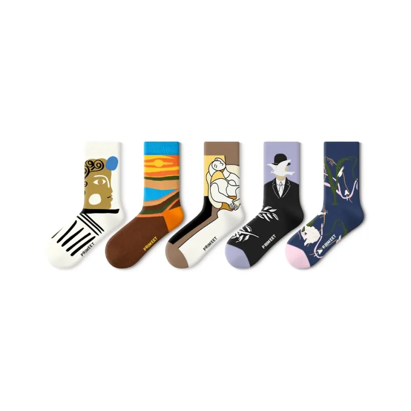 Primeet Mid Calf Socks Unisex 5 Pack-20