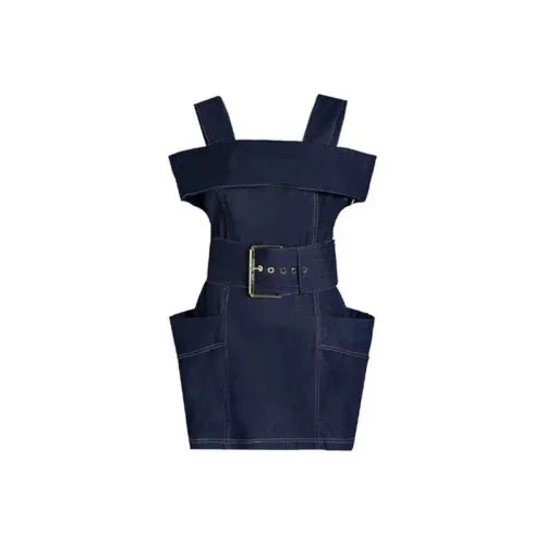 PLAY BUSH Slip Dress Women's Dark Blue