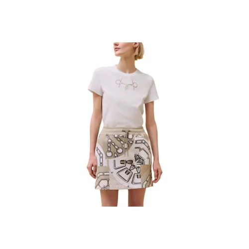 HERMES Casual Short Skirts Women's Beige