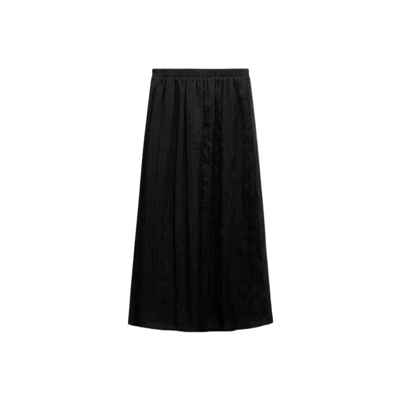 ZARA Casual Long Skirts Women's Black-1