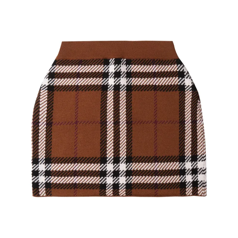 Burberry Exaggerated Check Jacquard Mini Skirt-0