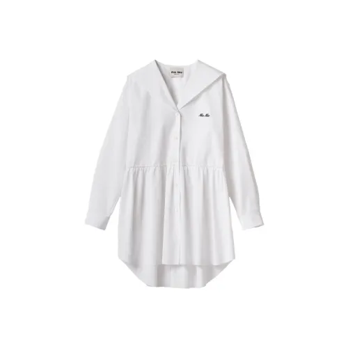 MIU MIU SS24 Long-Sleeved Raffiaes Women's White