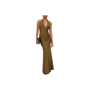 REFORMATION Arden Knit Dress Sleeveless Dress Women's Bronze