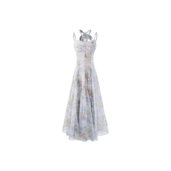 QYPRF Slip Dress Women's Water Wave Blue