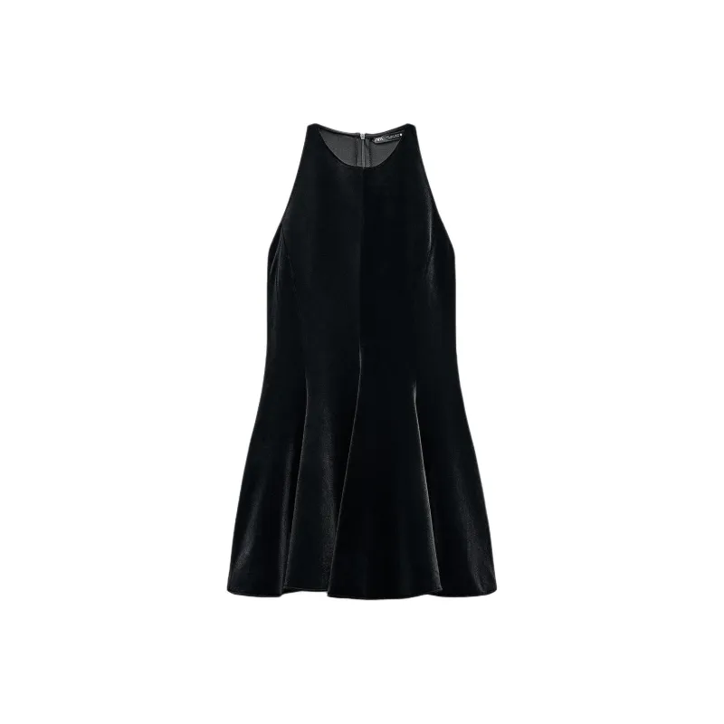 ZARA ZW Series Sleeveless Dress Women's Black-0
