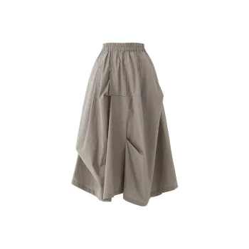 SOON FLOWER Casual Long Skirt Summer Women's Coffee Gray