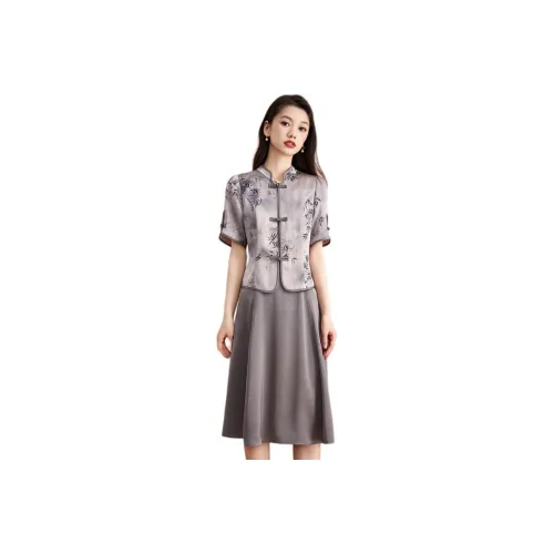 Mylan Two Piece Skirt Sets Women's Gray