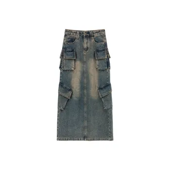 NO ONE ELSE Casual Short Skirts Women's Dark Denim Blue