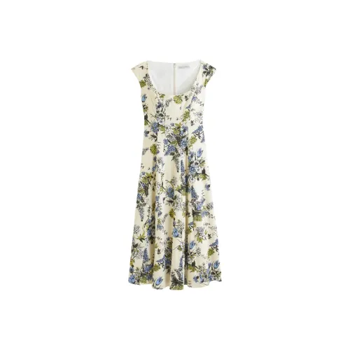 Abercrombie＆Fitch Sleeveless Dress Women's Cream Potpourri