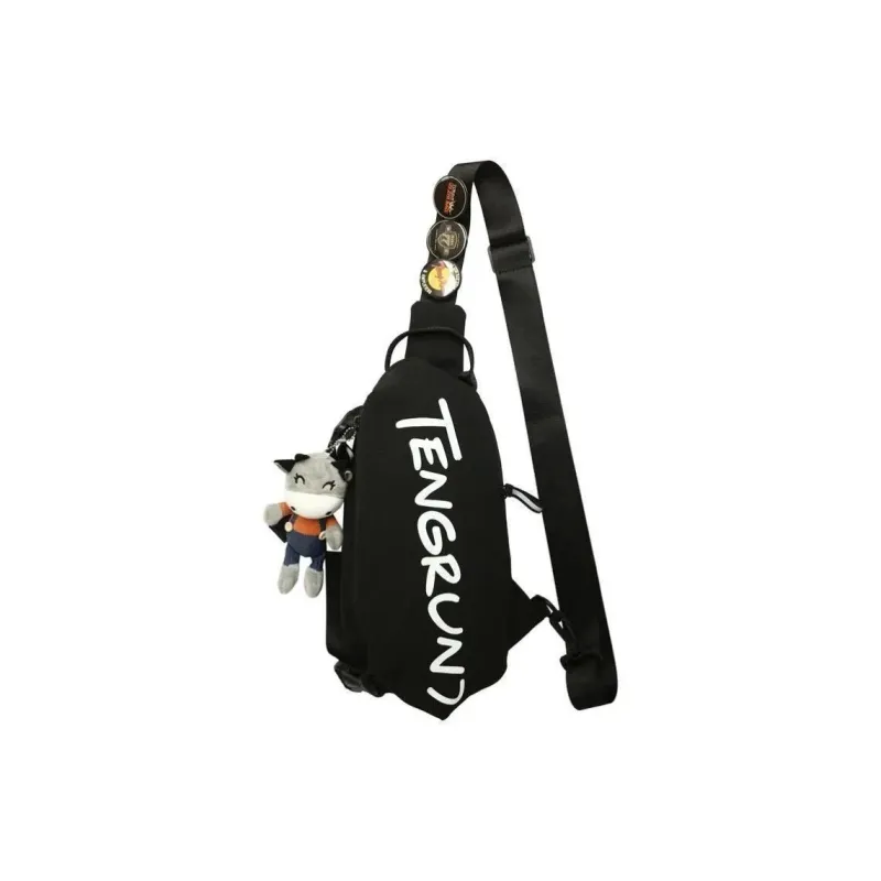 Worm's Home Nylon Sling Bag Unisex Black/White-1