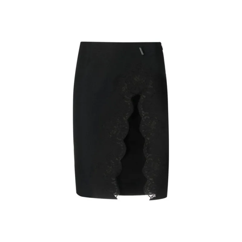 DSQUARED 2 Lace Detailed Front Slit Skirt-0