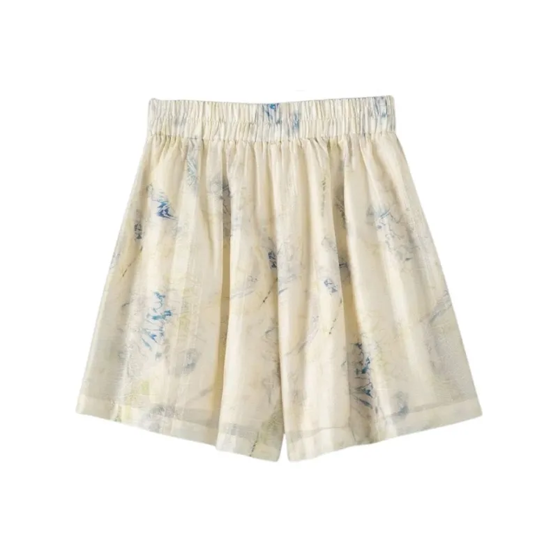 Late White Casual Shorts Women's Multicolor-0
