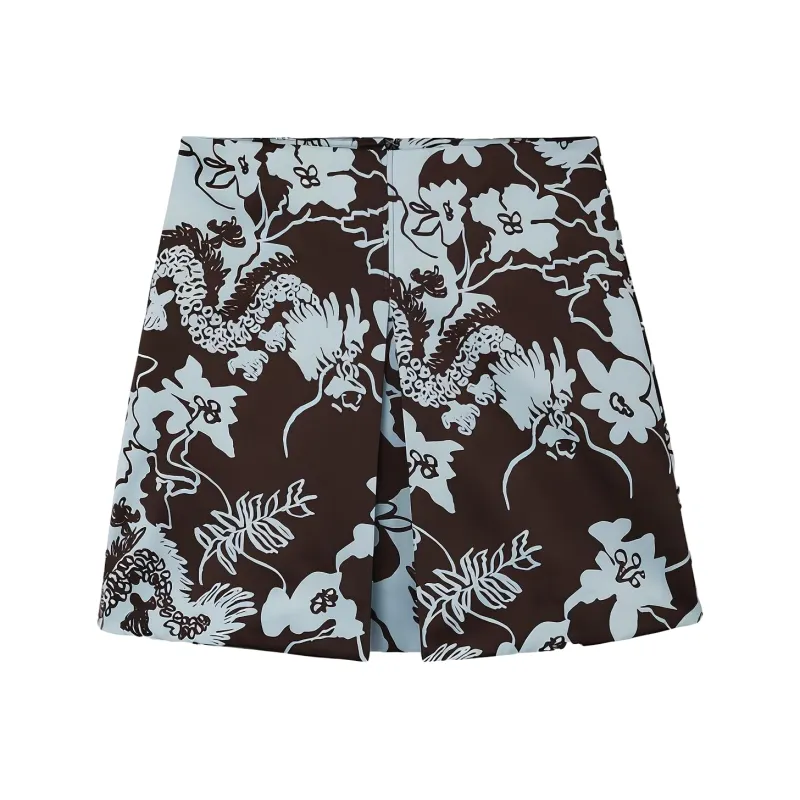 COS Casual Short Skirts Women's Dark Brown/Blue-0