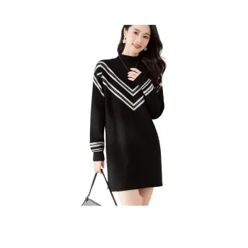 X MOOM Long Sleeved Dress Women's Black