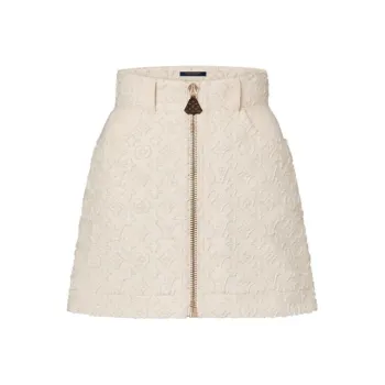 LOUIS VUITTON Monogram Fil Coupé Mini Skirt