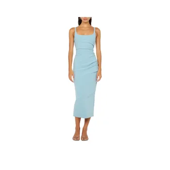 BEC+BRIDGE KARINA TUCK MIDI DRESS Slip Dresses Women's Sea Spray/Wavy Blue