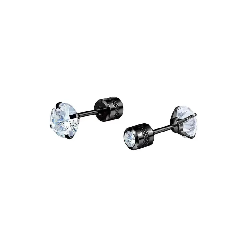 GUDUD Zirconium Titanium Steel Stud Earrings Unisex-4