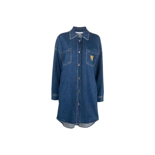 MOSCHINO Teddy patch Denim Shirt Dress