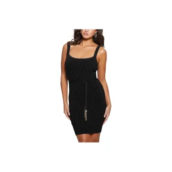 GUESS Genna Diamond Knit Sweater Dress Slip Dresses Women's Black