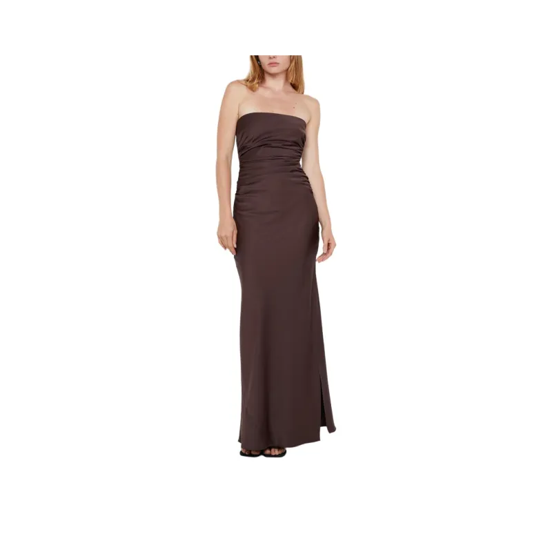 BEC+BRIDGE ETERNITY STRAPLESS MAXI Sleeveless Dress Women's Dark Chocolate/Black Chocolate-0
