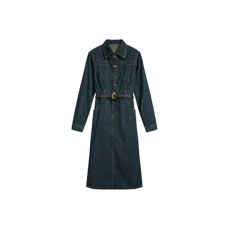 AHDO Long-Sleeved Dresses Women's Blue-0