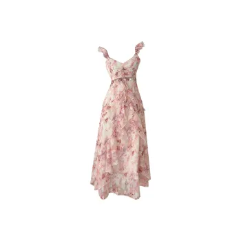 Icicofficial Sleeveless Dress Women's Pink Floral