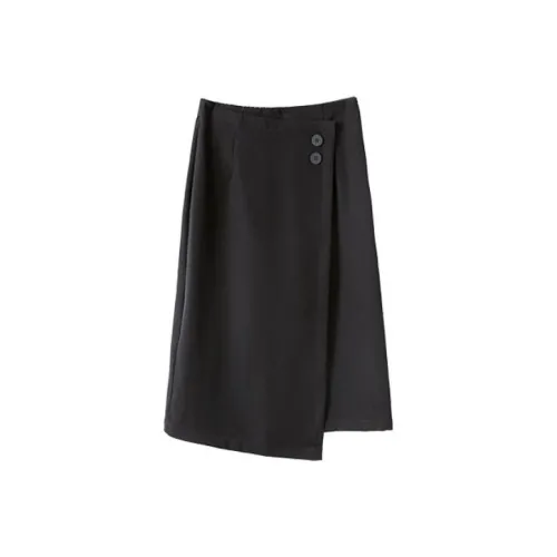 Olrain Casual Long Skirts Women's Black