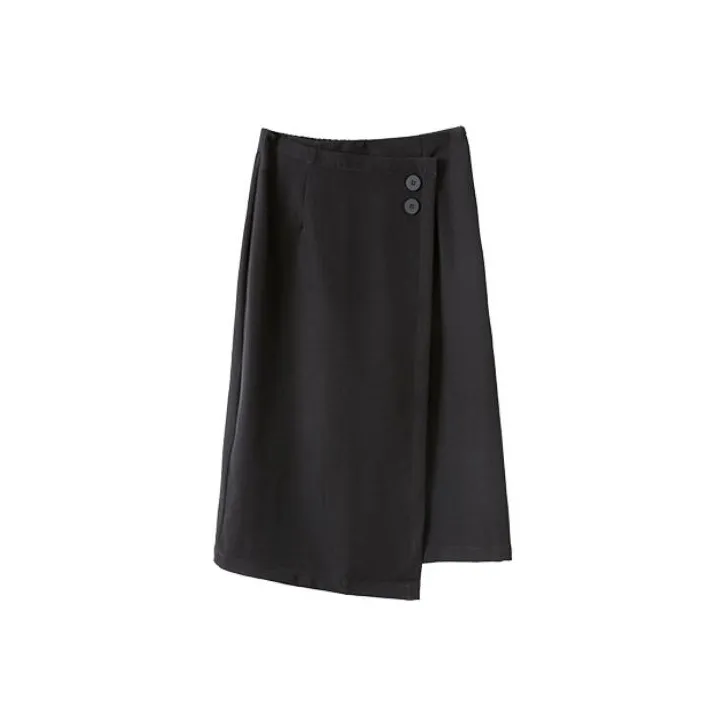Olrain Casual Long Skirts Women's Black-0