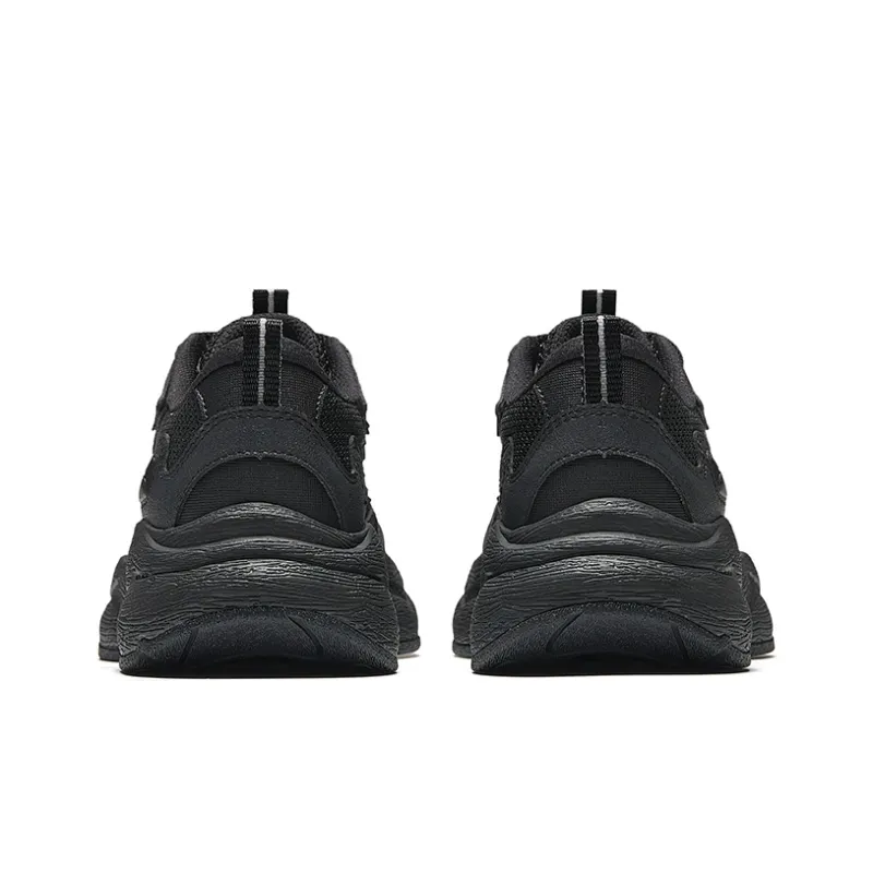 Anta Slip Resistant And Breathable Low Top Chunky Sneakers Women's Basic Black-3