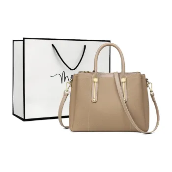 MILLIE'S Cow Leather Shoulder Bag, Crossbody Bag, Handbag, Tote Bag Regular Women's Elephant Gray