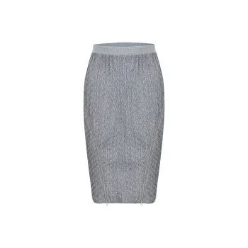 AZEPAM Casual Long Skirts Women's Gray