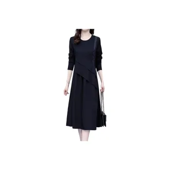 Mapping Long-Sleeved Dresses Women's Black