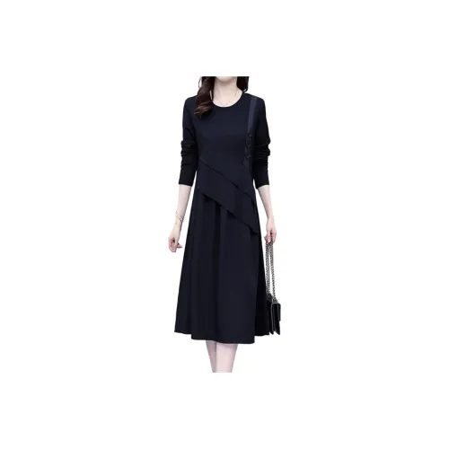 Mapping Long Sleeved Dresses Women's Black