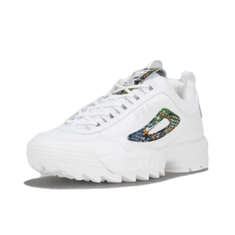 FILA Disruptor 2 Anti Slip Wear Resistant Low Top Casual Shoes Women's White-2