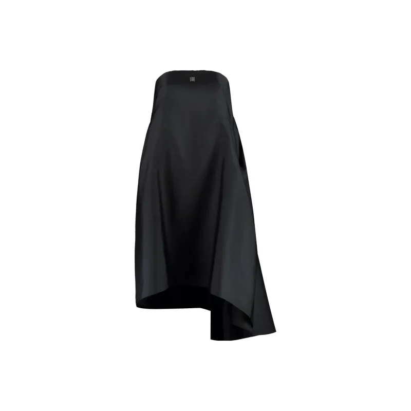 Givenchy Logo Motif Plaque Asymmetrical Sleeveless Dress-0