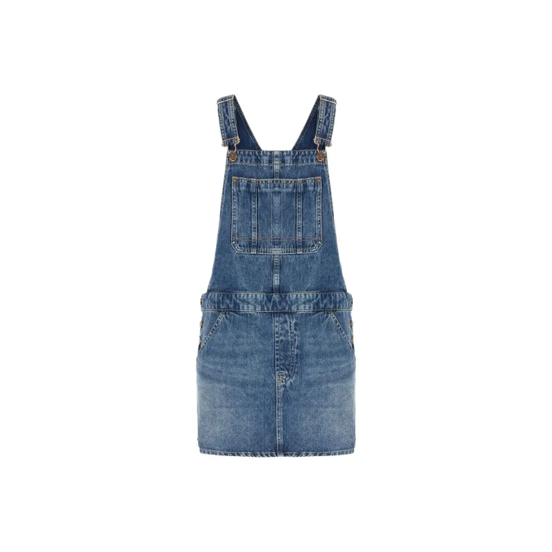 7 For All Mankind Denim Dungaree Dress-0