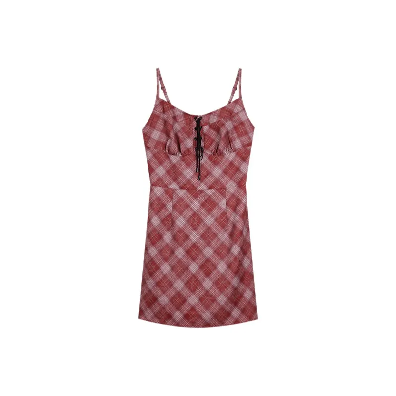 ANNIBUHUO 2024 Early Autumn New Arrival Slip Dresses Women's Red-2