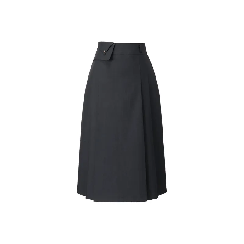 Yan Domain Casual Long Skirts Women's Black-0