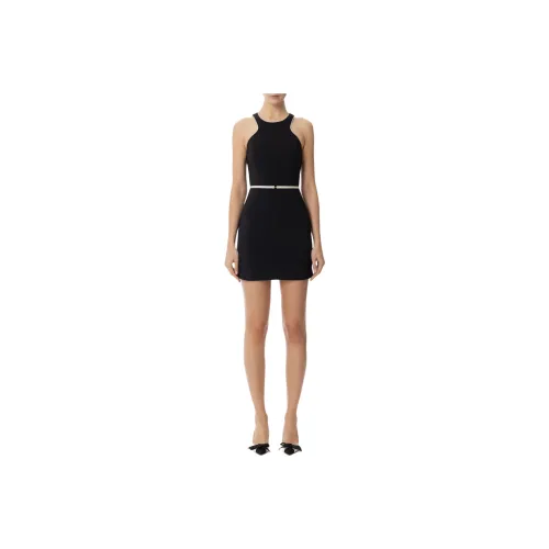 Elisabetta Franchi Contrasted Belt Crêpe Dress