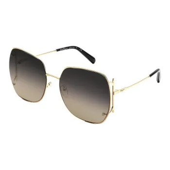 FERRAGAMO Metal Square Sunglasses Unisex Gold