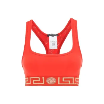 VERSACE Greca Border Sports Bra 'Red'