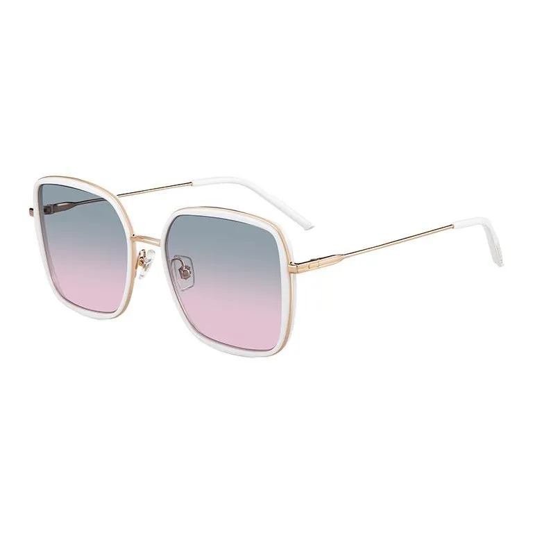 HORIEN Metal And Plastic Square Sunglasses Unisex Multicolor-4