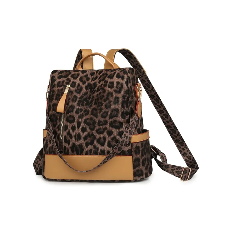 Single Warehouse PU Backpack Women's Black/Brown/Coffee-4