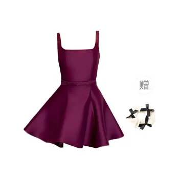 TURN UP Slip Dress Women's Rose Purple/Bowknot Hair Tie Comes With