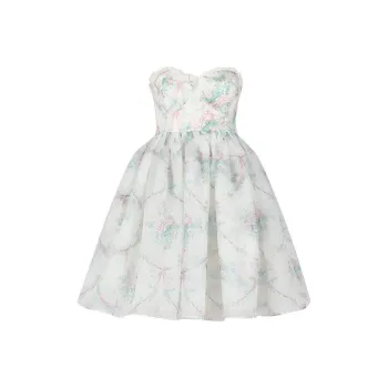 Selkie Collection Sleeveless Dress Women's Ivory White Base With Rose Print