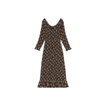 DOEN ROSELIA DRESS Long Sleeved Dress Women's Foxglove Floral Scent