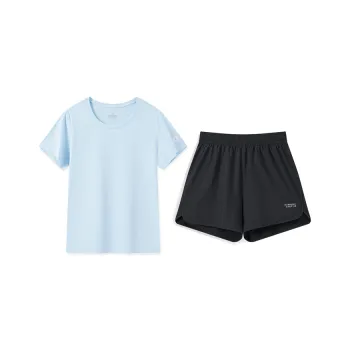 XTEP Comprehensive Training Set Casual Suit Women's Clearwater Blue