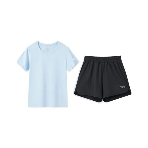 XTEP Comprehensive Training Set Casual Suit Women's Clearwater Blue