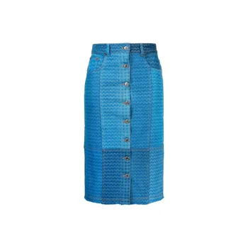 Marine Serre Denim Short Skirts Women's Blue