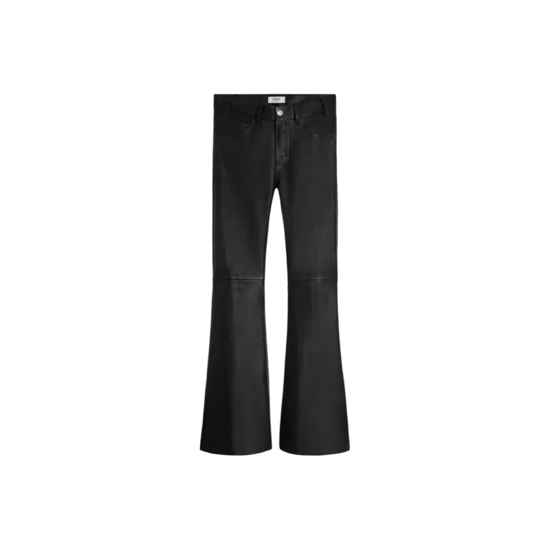 CELINE SS25 Leather Pants Women's Black-0